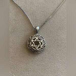 Sterling Silver Star Of David Pendant Necklace 925